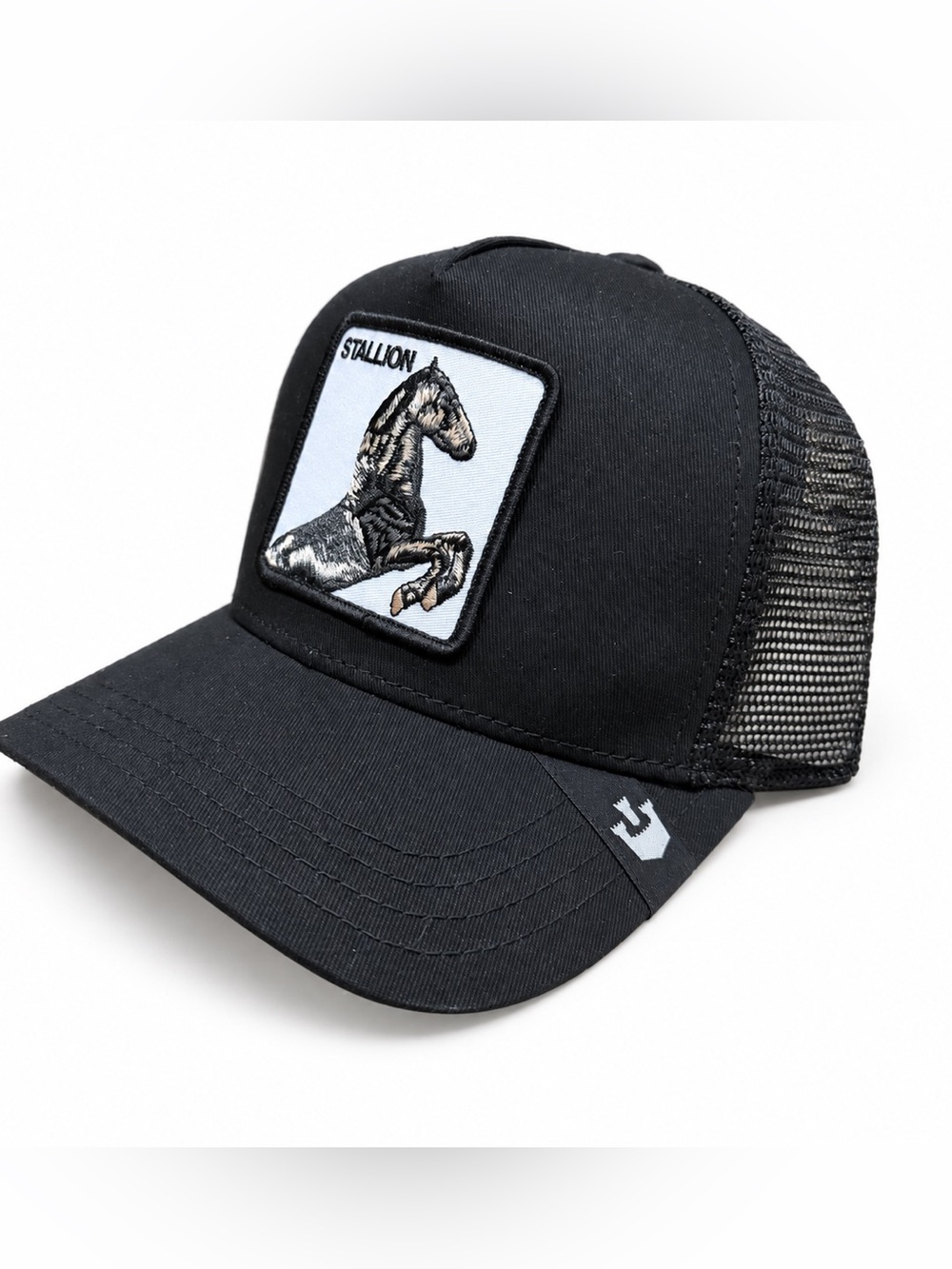 Black Stallion Patch Trucker Cap - Unbranded